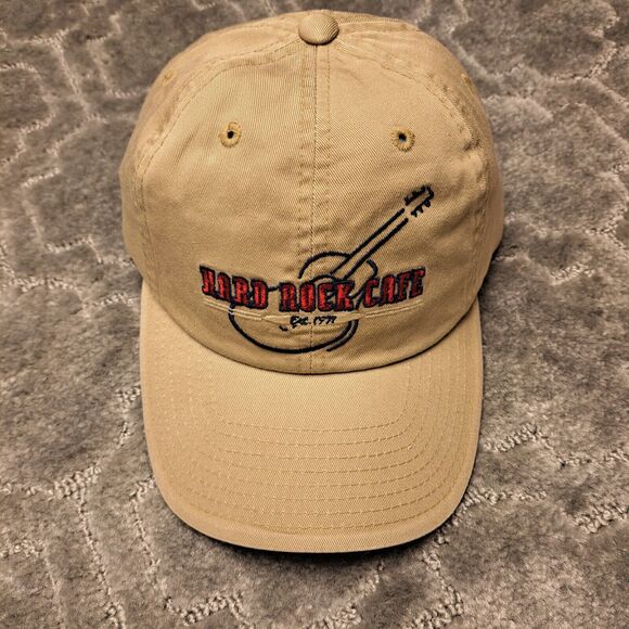 VINTAGE HARD ROCK CAFE ST LOUIS BALL CAP MENS SIZE OSFA BEIGE STRAPBACK HAT NOS - Picture 2 of 7